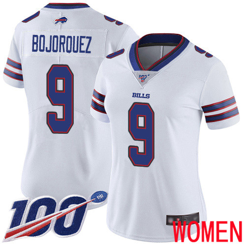 Women Buffalo Bills #9 Corey Bojorquez White Vapor Untouchable Limited Player 100th Season NFL Jersey->youth nfl jersey->Youth Jersey